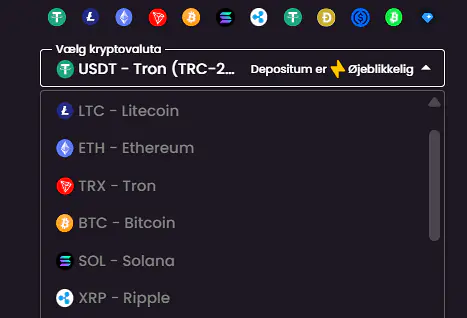 Udbetaling i USDT på Tron-netværket